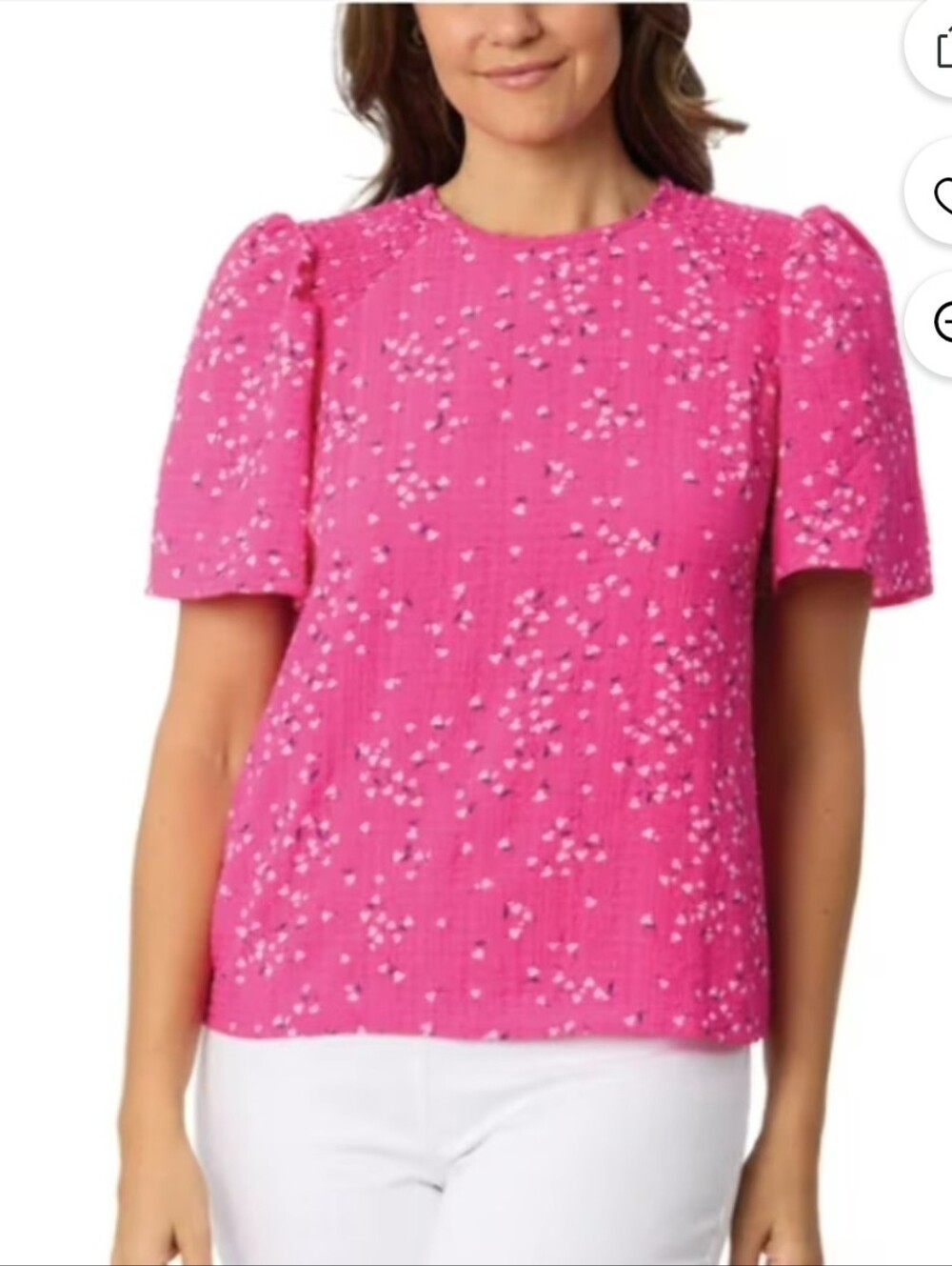 Draper James Flutter Sleeve Blouse Pink Floral Crepe XS Lined